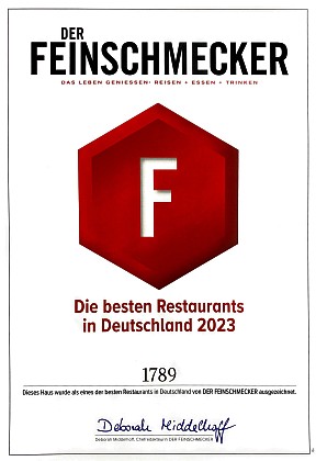 Feinschmecker 1789 Award Certificate